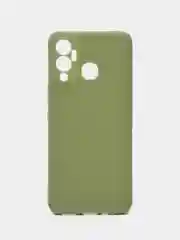 Оливковый чехол для Infinix Hot 12 Play, силиконовый, цветной, матовый, с защитой камеры