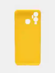 Желтый чехол для Infinix Hot 12 Play, силиконовый, цветной, матовый, с защитой камеры