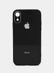 Черный чехол для айфон со стеклянной панелью iPhone 11, 12, 13, 14, Pro, 12 Pro Max, 14 Pro