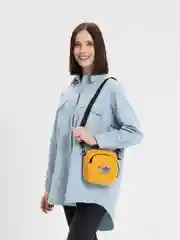Желтый сумка через плечо, с принтом "Акула"