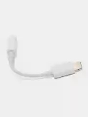 Белый переходник Lightning - AUX для наушников, 3.5 мм mini jack