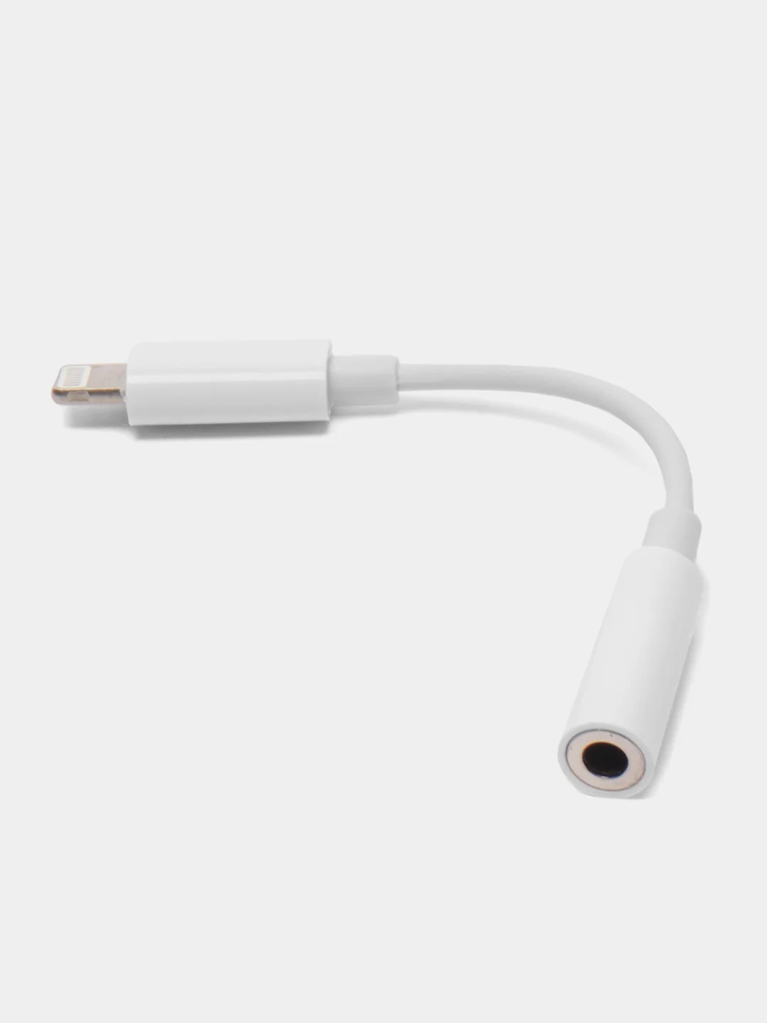 Белый переходник Lightning - AUX для наушников, 3.5 мм mini jack
