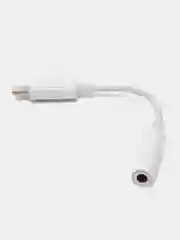 Белый переходник Lightning - AUX для наушников, 3.5 мм mini jack