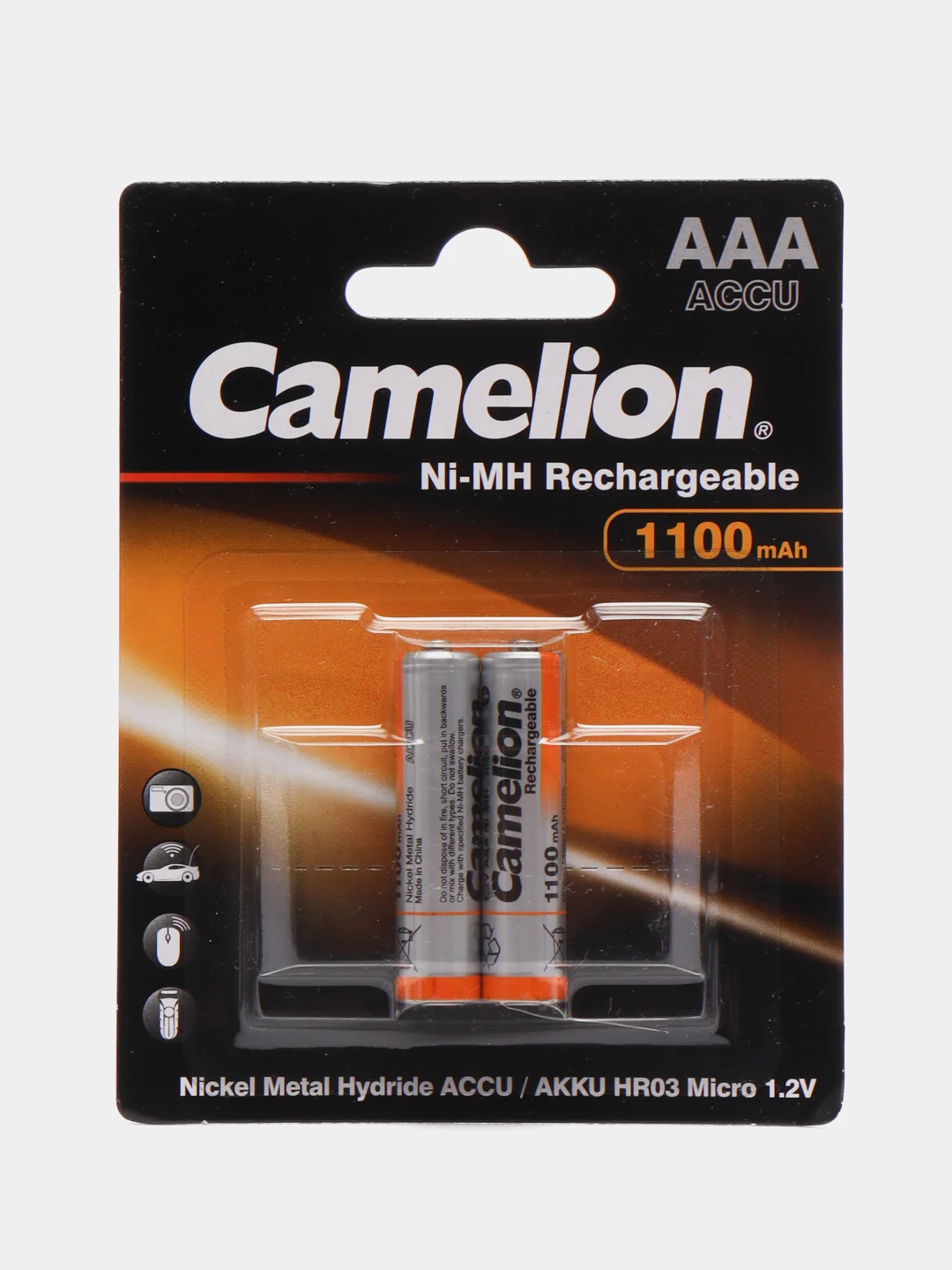Аккумуляторы Camelion HR03 1100mAh Ni-MH BL2, мизинчиковые