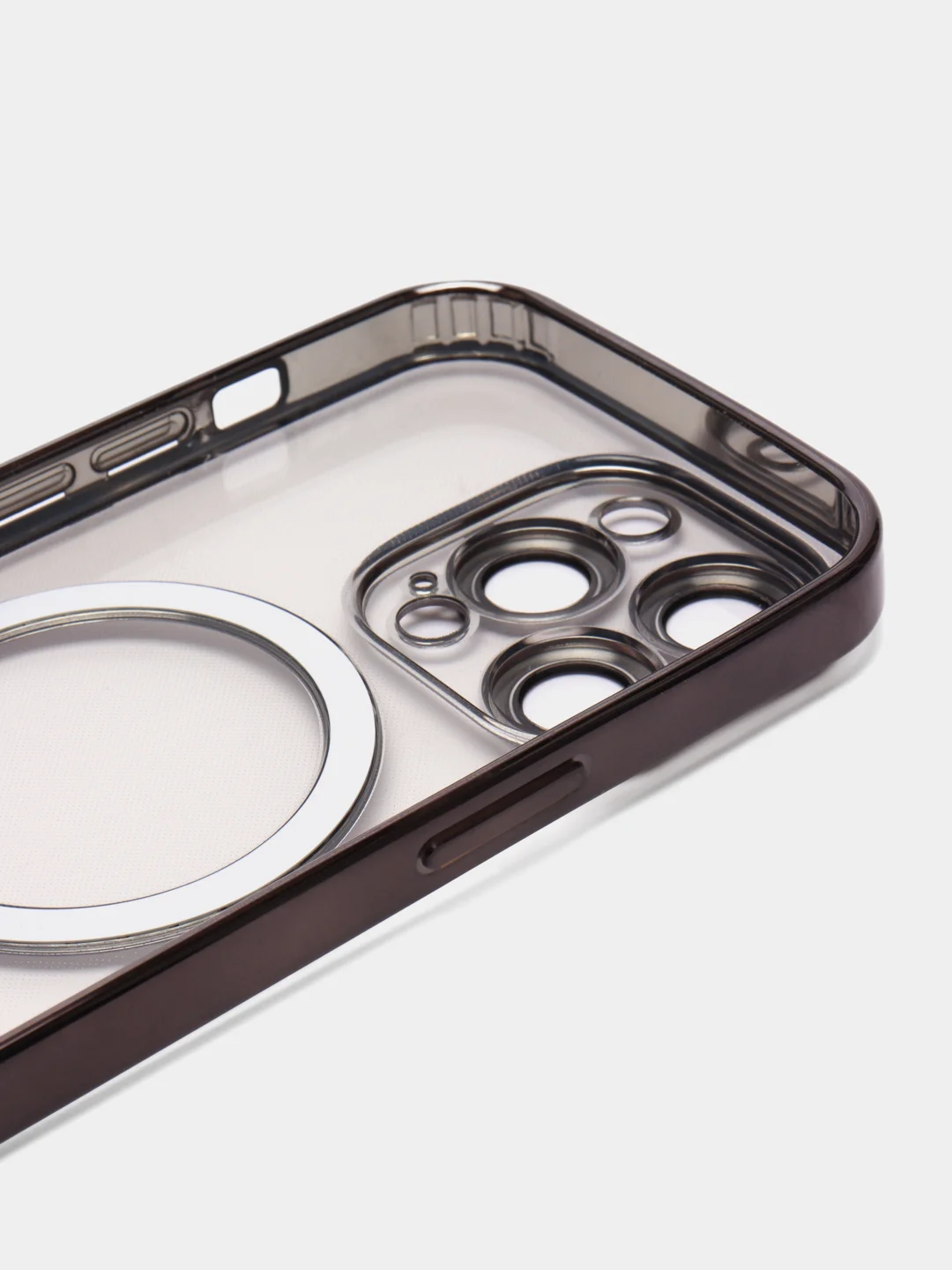Черный чехол на iPhone MagSafe прозрачный, силиконовый, бампер. Чехол для телефона iPhone 13, 12