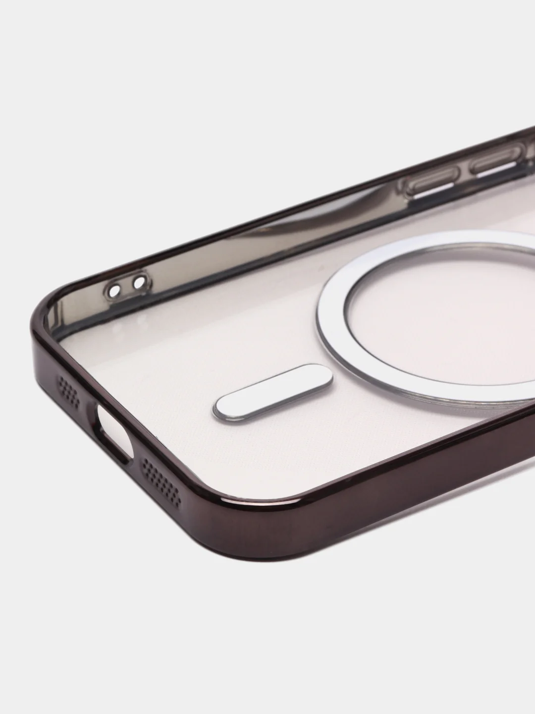 Черный чехол на iPhone MagSafe прозрачный, силиконовый, бампер. Чехол для телефона iPhone 13, 12