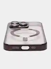 Черный чехол на iPhone MagSafe прозрачный, силиконовый, бампер. Чехол для телефона iPhone 13, 12