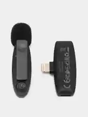 Черный беспроводной микрофон, петличный, для Type-C, iPhone и Android