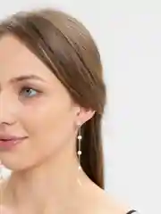 Золотой серьги на Новый год вечерние