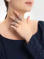 Серебряный набор колец "Змеи", 4 штуки