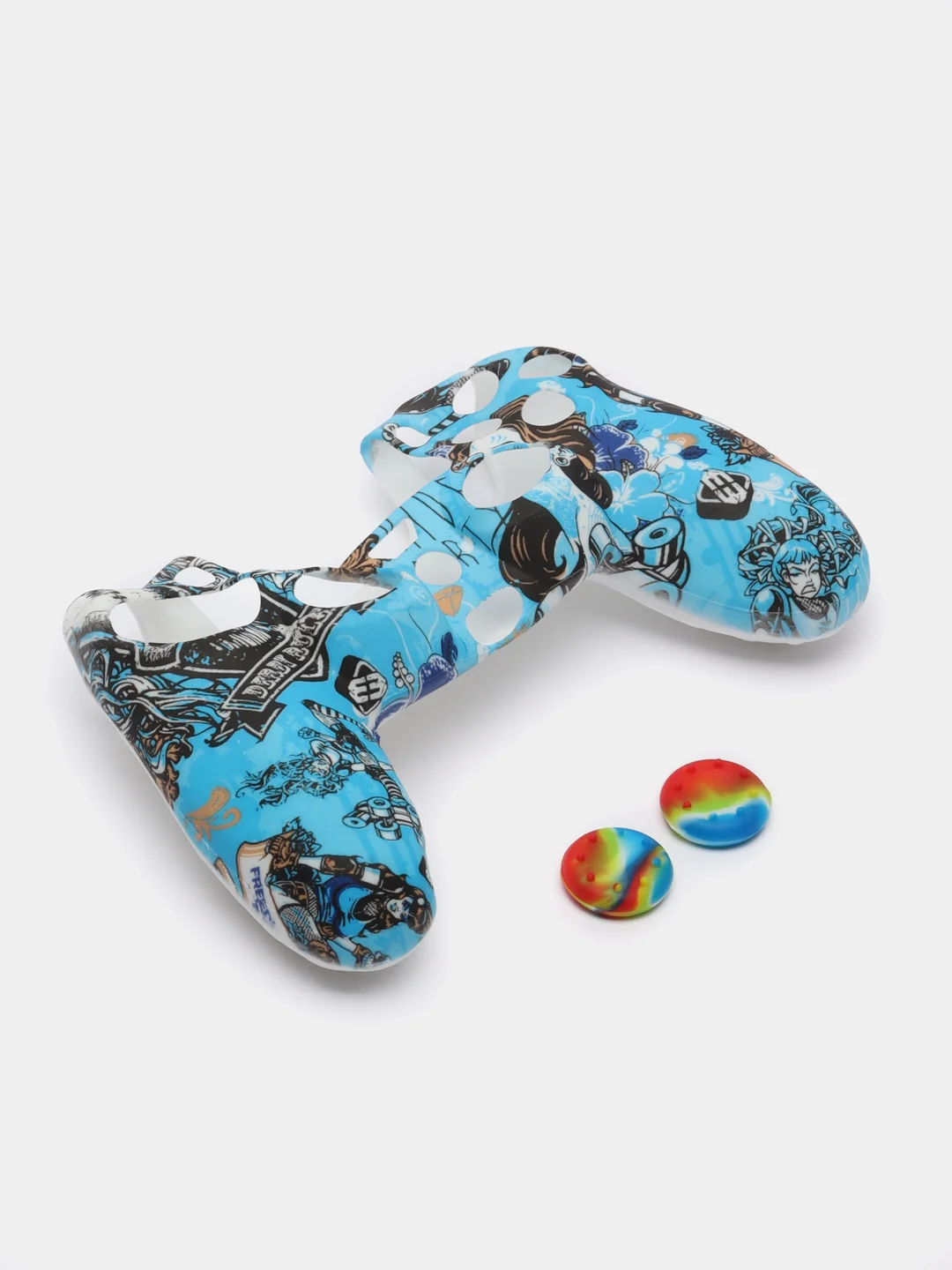 Голубой защитный чехол с принтом для джойстика PS4, DualShock 4, PlayStation 4