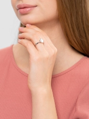 Серебряное кольцо с муассанитом, 1-3 ct