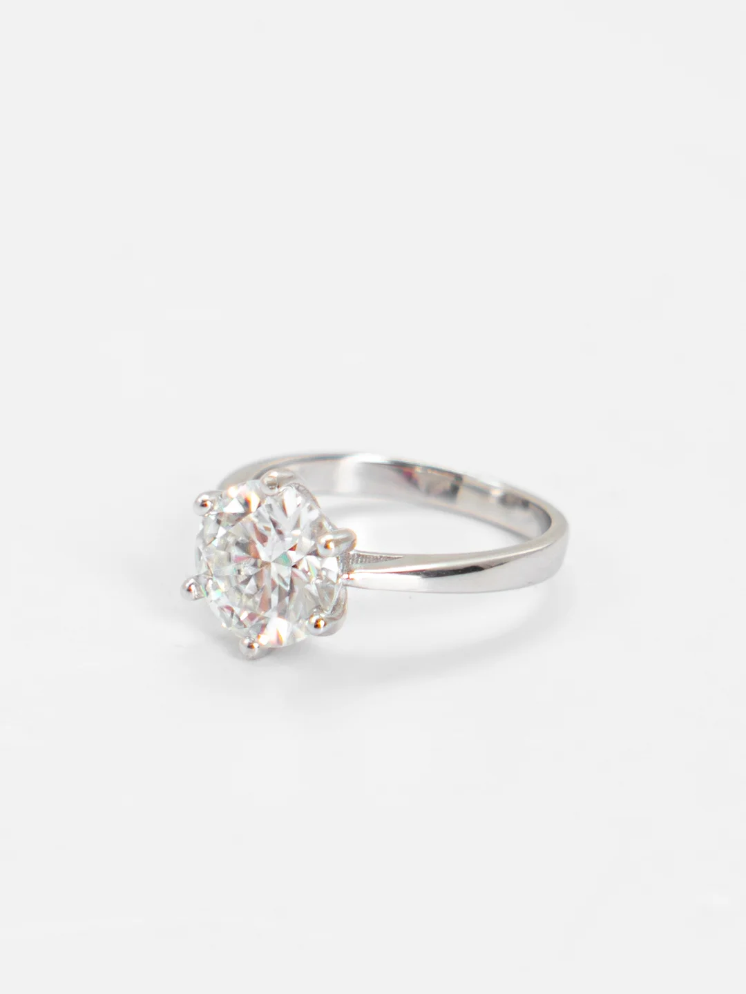 Серебряное кольцо с муассанитом, 1-3 ct