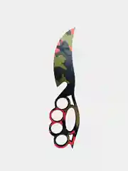 Лесной зеленый деревянный нож с рукоятью кастетом "КОБРА" кс го / cs go