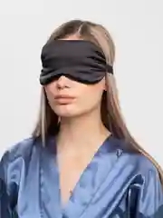 Черный маска для сна и путешествий, атласная, 8 расцветок
