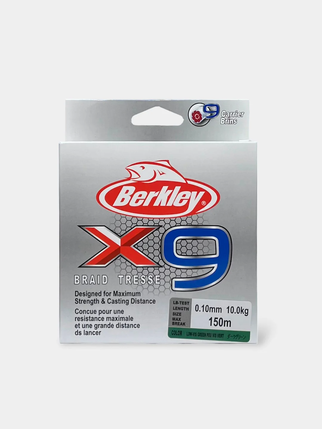 Плетеный шнур для рыбалки Berkley X9 150 м, девять жил