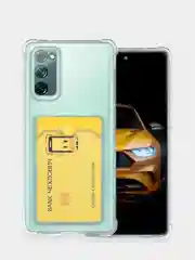 Прозрачный чехол для Samsung Galaxy S20 FE / S20FE прозрачный противоударный с карманом для карты