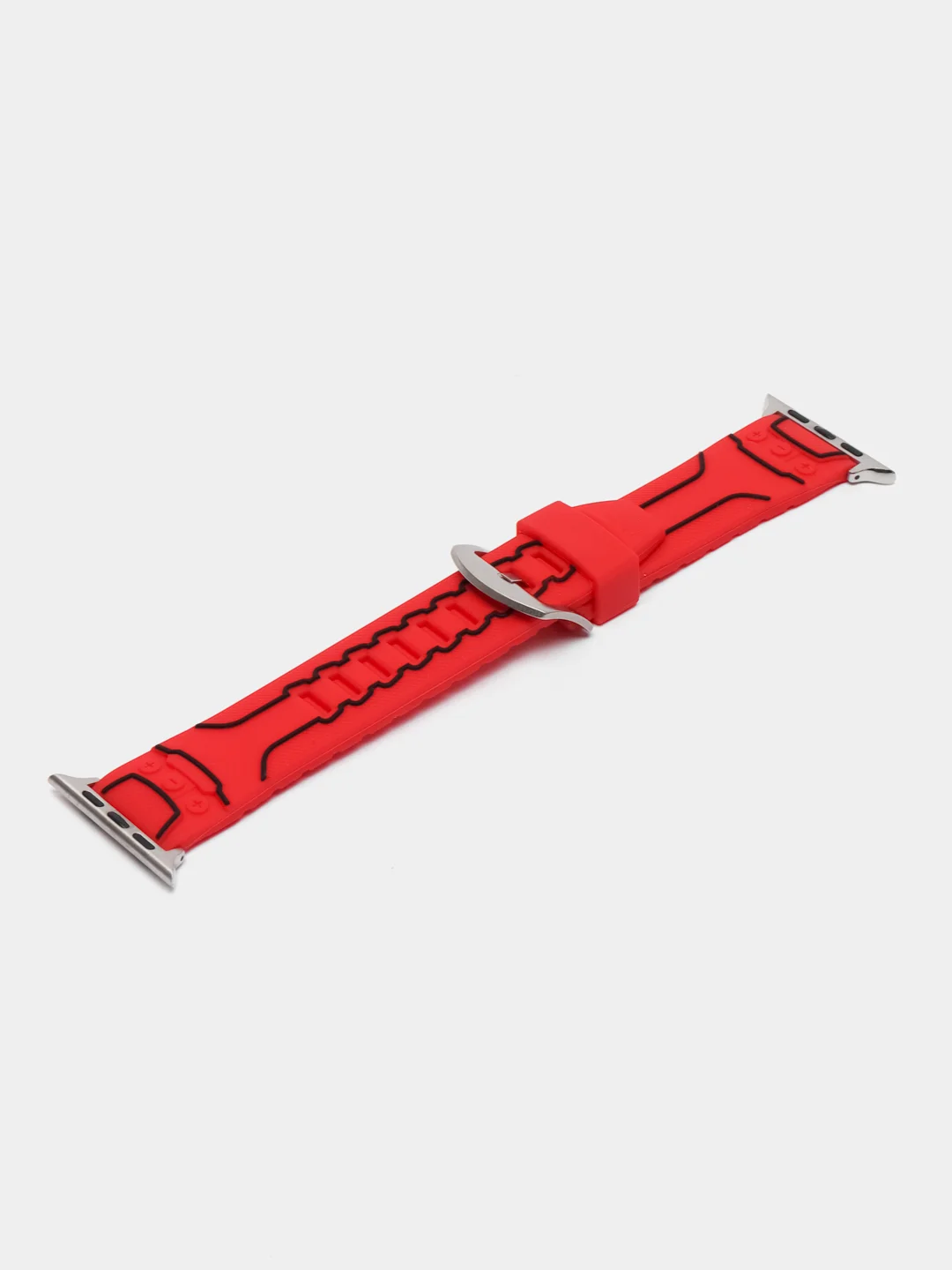 Красный силиконовый ремешок для Apple Watch 38/40/42/44 mm с застежкой