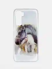 Белый чехол Huawei Honor 30s, Хуавей Хонор 30с прозрачный с рисунком