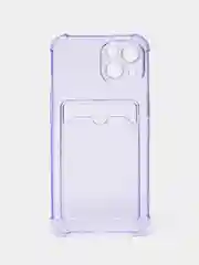 Фиолетовый чехол с карманом для карт iPhone XR, 11, 12, 13, 14, 15, Pro, Pro Max, Plus, 7, 8, айфон