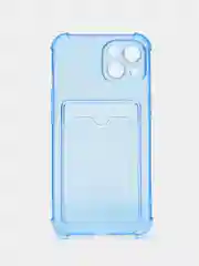 Синий чехол с карманом для карт iPhone XR, 11, 12, 13, 14, 15, Pro, Pro Max, Plus, 7, 8, айфон
