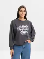 Хром свитшот женский свободный из легкой ткани, принт Brooklyn