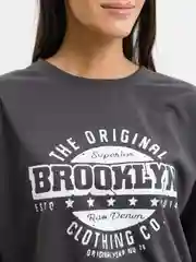 Тёмно-бирюзовый свитшот женский свободный из легкой ткани, принт Brooklyn