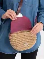 Сумка из джута, с элементами из эко-кожи