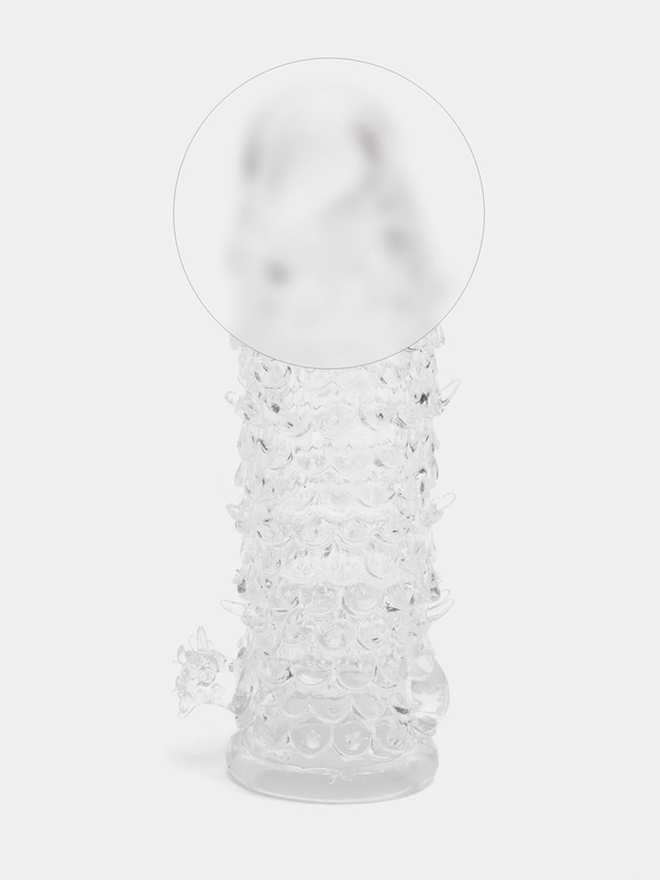 Насадка закрытая на член Crystal sleeve, в форме чешуи, 1 штука