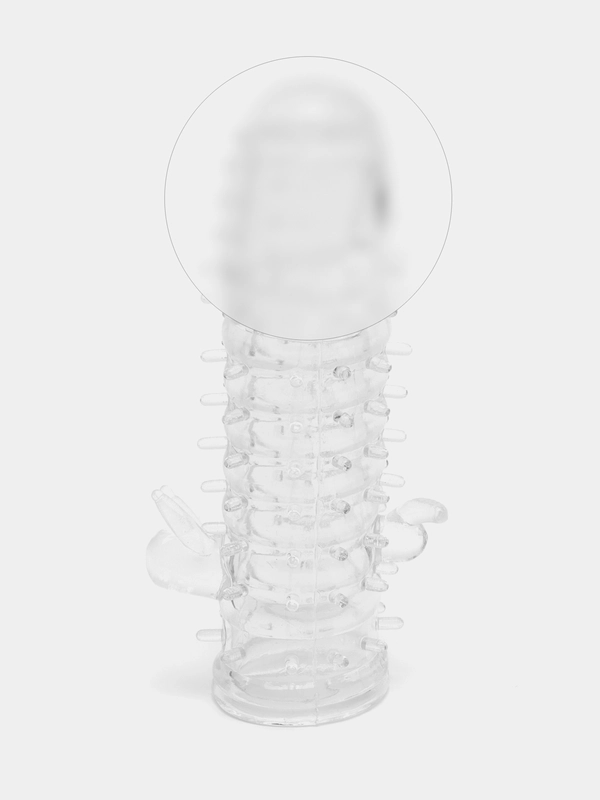 Насадка закрытая на член Crystal sleeve, рельефная, 1 штука