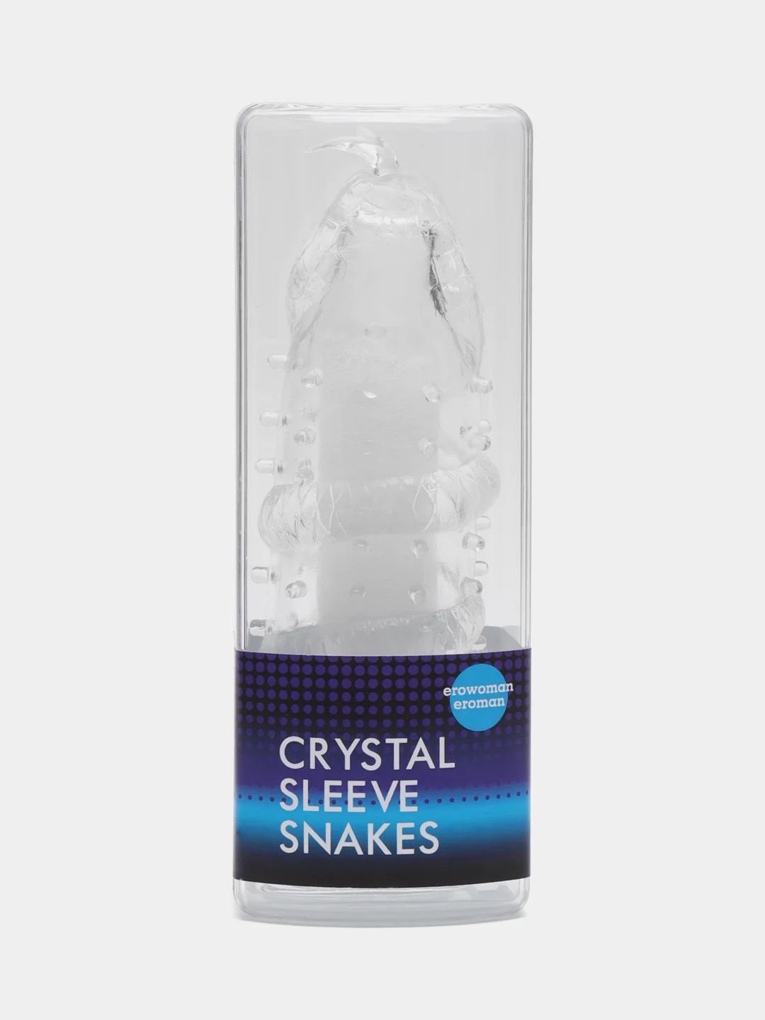 Насадка закрытая на член Crystal Sleeve, в форме змеи, 1 штука
