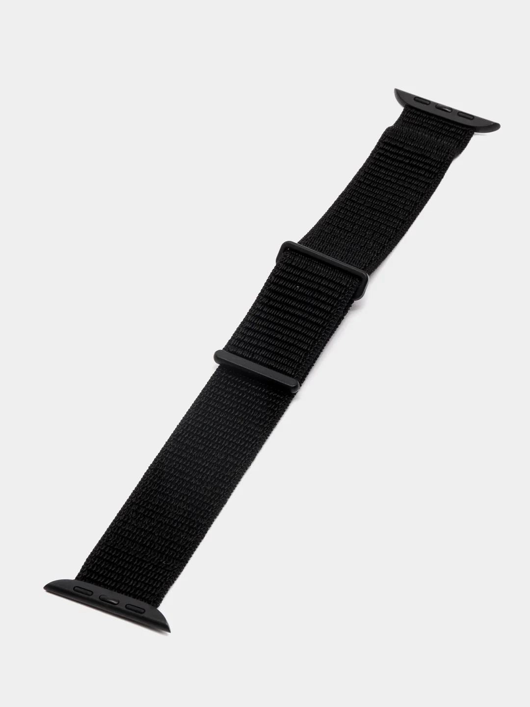 Черный нейлоновый ремешок на липучке для Apple Watch 38, 40, 41, 42, 44, 45 mm