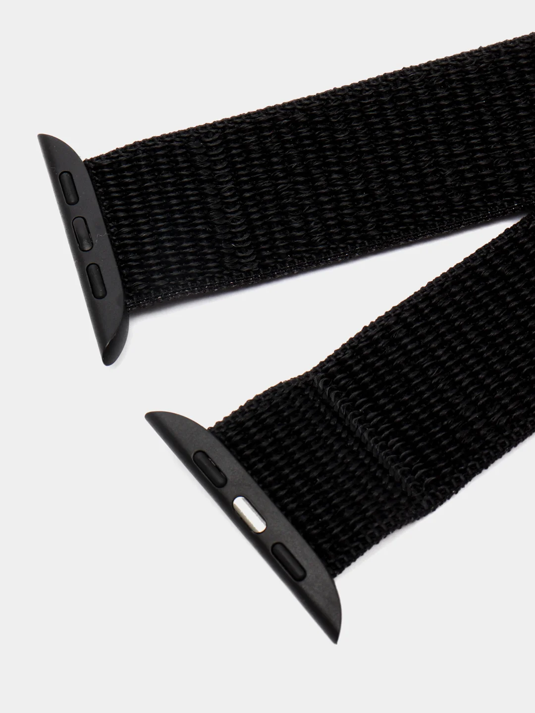 Черный нейлоновый ремешок на липучке для Apple Watch 38, 40, 41, 42, 44, 45 mm