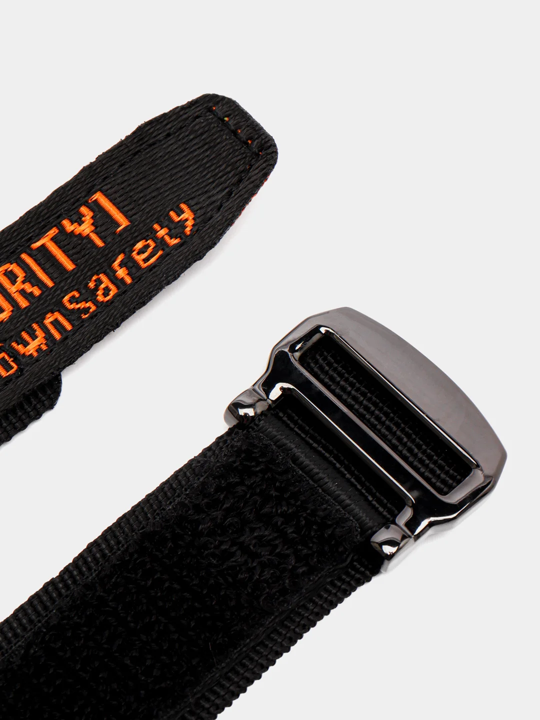 Оранжевый ремешок на липучке для Apple Watch 38, 40, 41, 42, 44, 45 mm черный нейлоновый с вышивкой