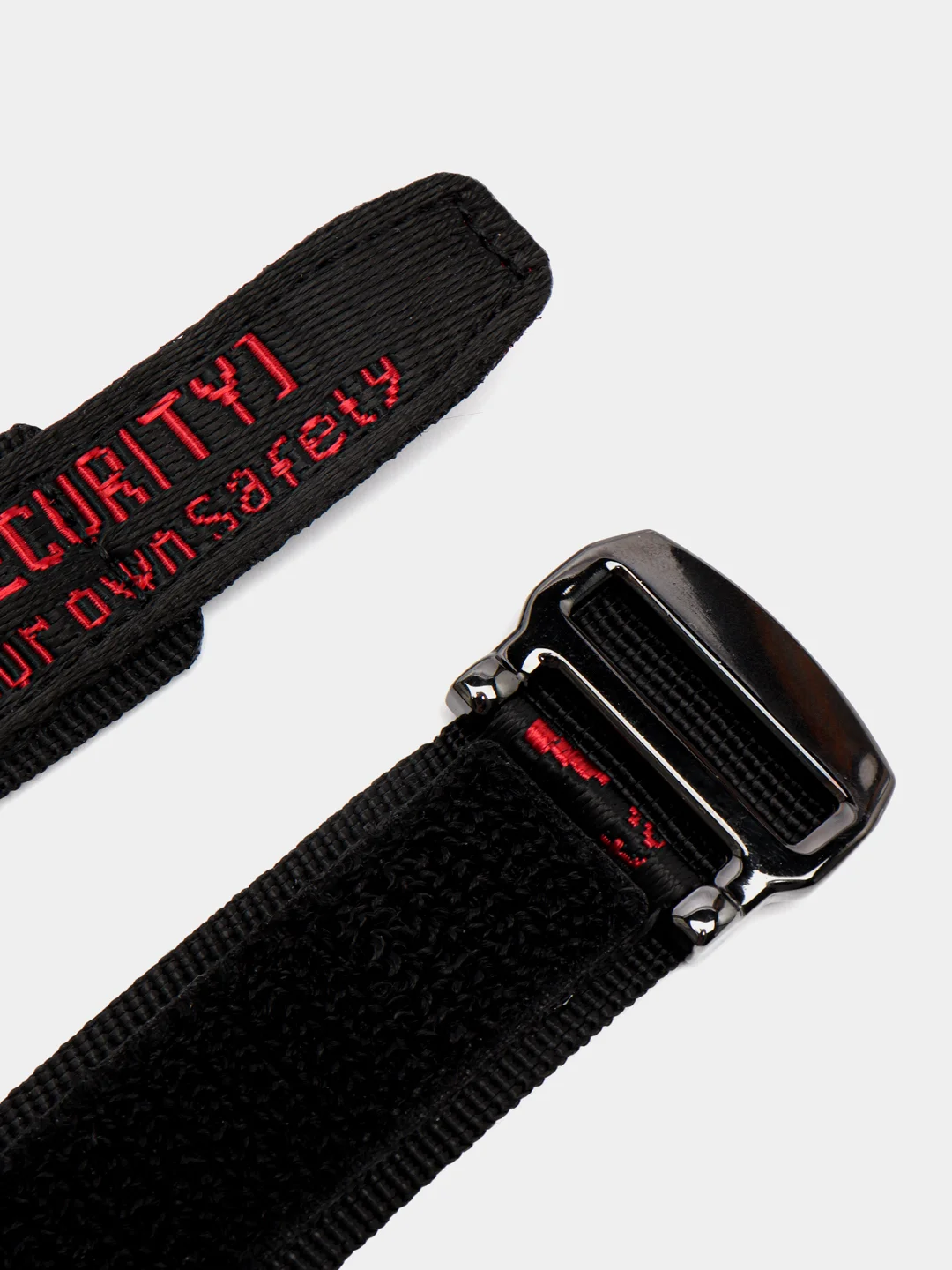 Красный ремешок на липучке для Apple Watch 38, 40, 41, 42, 44, 45 mm черный нейлоновый с вышивкой