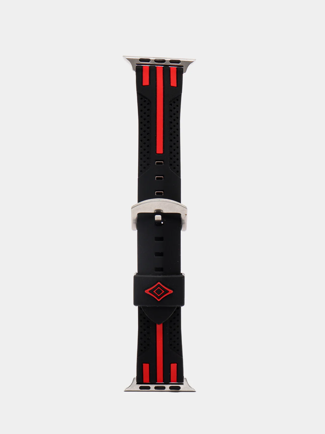 Хром силиконовый ремешок для Apple Watch 38/40/42/44 mm с застежкой