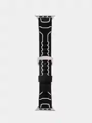 Черный силиконовый ремешок для Apple Watch 38/40/42/44 mm с застежкой