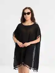 Черный пляжная туника, летняя