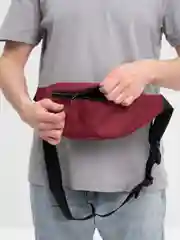 Бордовый сумка поясная, на пояс, на плечо, 18 цветов
