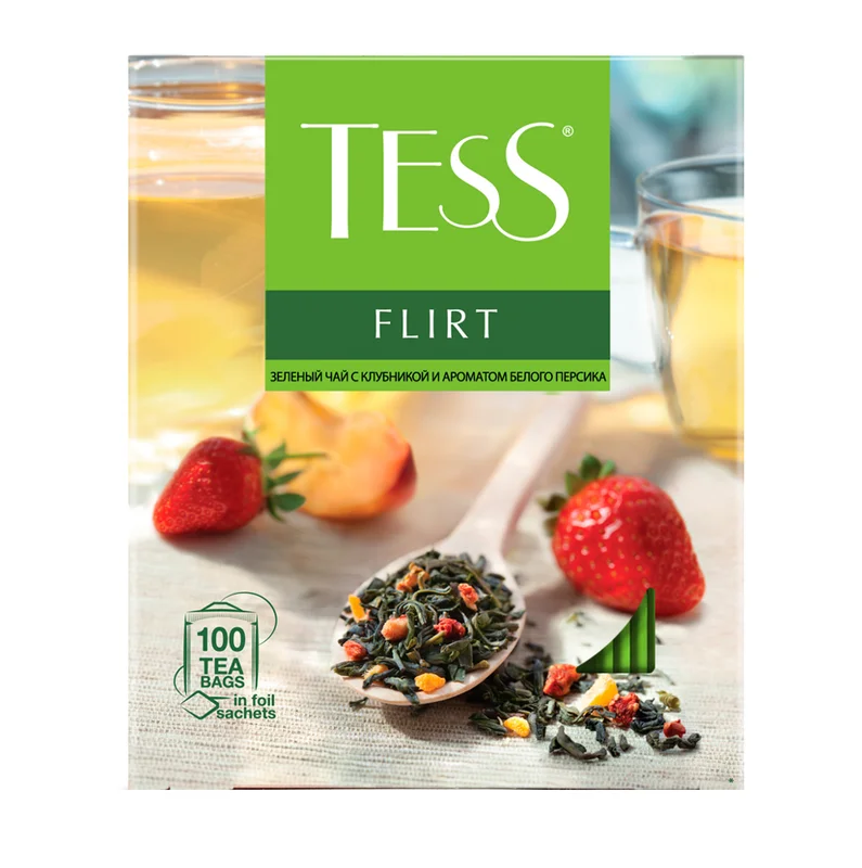 Чай в пакетиках Tess "Флирт", зеленый, 100 пакетиков