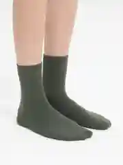 Оливковый носки унисекс, однотонные, высокие