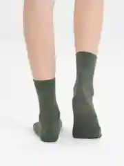 Оливковый носки унисекс, однотонные, высокие