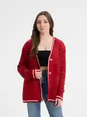 Красный вязаный кардиган на пуговицах, хлопок