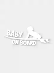 Белый наклейка на автомобиль "Baby on board" / Stickers by Batis / Винил, чёрный / Стикер