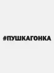 Черный наклейка на автомобиль "#ПУШКАГОНКА" / Stickers by Batis / Винил, чёрный / Стикер