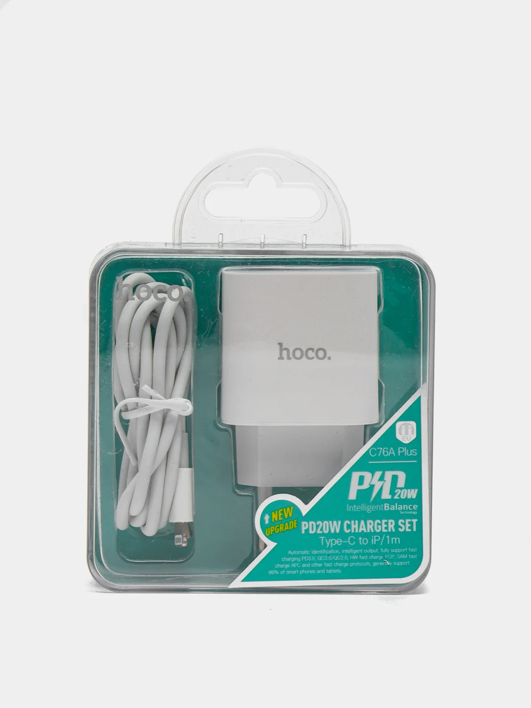 Сетевое зарядное устройство с кабелем HOCO C76A Plus, 20 Вт, PD, Type C