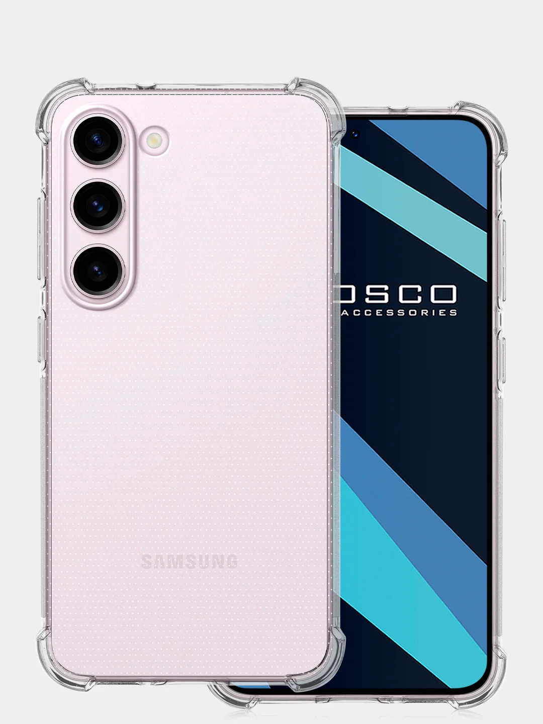 Прозрачный чехол для Samsung Galaxy S23 противоударный силиконовый ROSCO прозрачный, усиленные углы