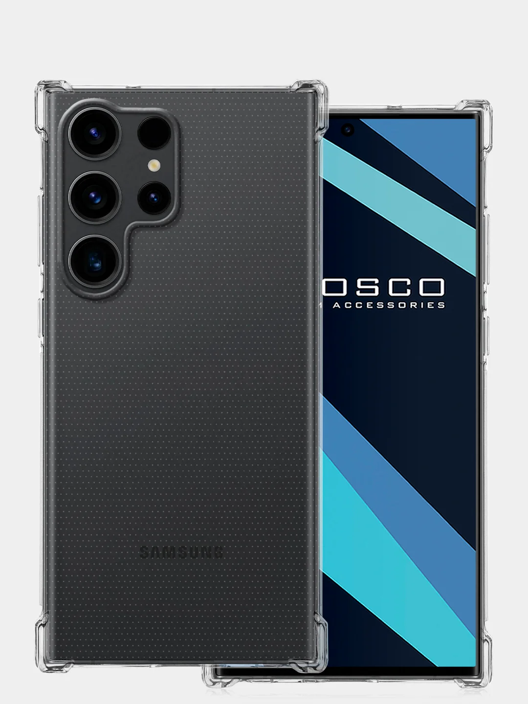 Прозрачный чехол для Samsung Galaxy S23 Ultra противоударный силиконовый ROSCO прозрачный с углами