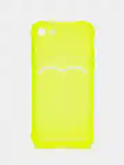 Желтый чехол для iPhone 7/8 Plus/XR/11/12/13/Pro/Pro Max, силиконовый, с карманом для карт