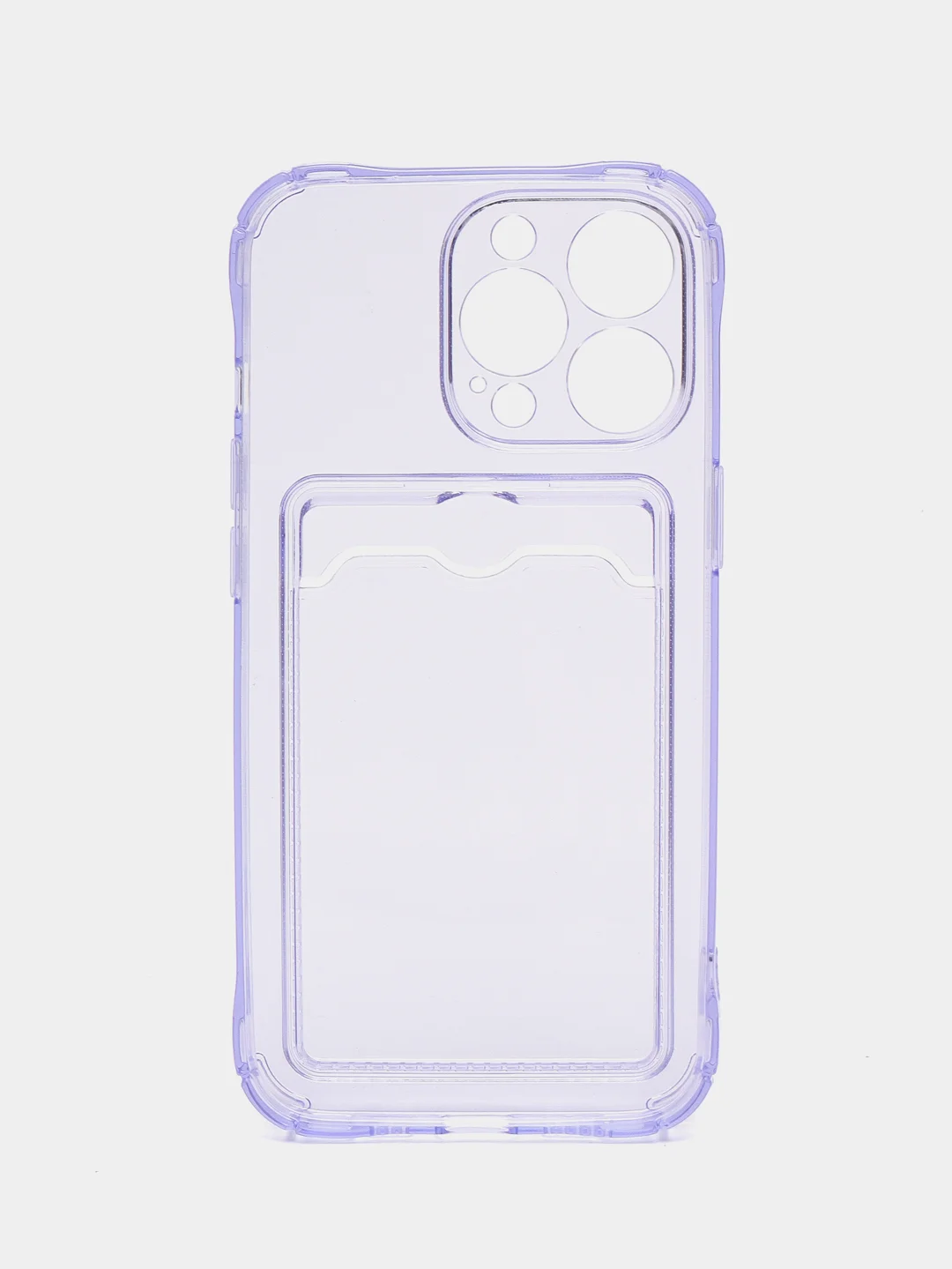 Лавандовый чехол для iPhone 7/8 Plus/XR/11/12/13/Pro/Pro Max, силиконовый, с карманом для карт